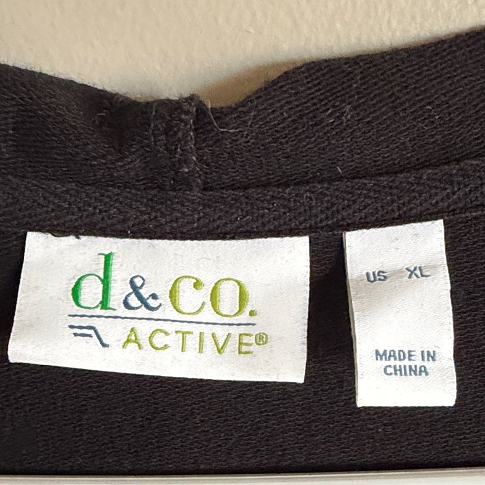 Denim&Co Black Zip Tunic Hoodie - Picture 2 of 7